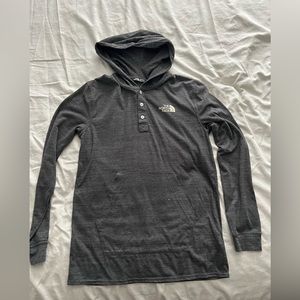 Grey North Face hooded long sleeve